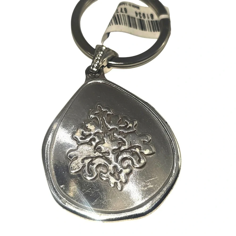 Brighton Trinity Zebra Key Fob Swarovski Crystal Resin Pendant E14680 OS Silver
